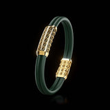 Double Bracelet Gladius, Yellow Gold, 69 Diamonds
