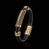Double Bracelet Gladius, Yellow Gold, 37 Diamonds