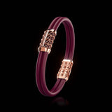 Double Bracelet Gladius, Red Gold, 15 Diamonds