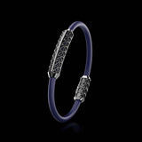 Single Bracelet Gladius, White Gold Coated, 31 Diamonds