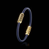 Single Bracelet Gladius, Yellow Gold, 15 Diamonds