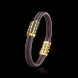 Double Bracelet Gladius, Yellow Gold, 45 Diamonds