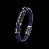 Double Bracelet Gladius, White Gold Coated, 29 Diamonds
