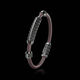 Single Bracelet Gladius, White Gold Coated, 37 Diamonds
