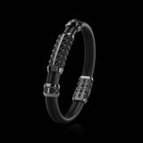 Double Bracelet Gladius, White Gold Coated, 29 Diamonds