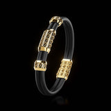 Double Bracelet Gladius, Yellow Gold, 63 Diamonds