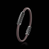 Single Bracelet Gladius, White Gold Coated, 23 Diamonds