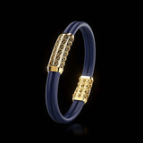 Double Bracelet Gladius, Yellow Gold, 69 Diamonds