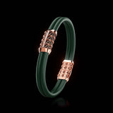 Double Bracelet Gladius, Red Gold, 15 Diamonds