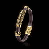Double Bracelet Gladius, Yellow Gold, 37 Diamonds