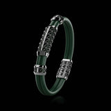 Double Bracelet Gladius, White Gold Coated, 29 Diamonds
