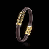 Double Bracelet Gladius, Yellow Gold, 23 Diamonds
