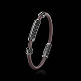 Single Bracelet Gladius, White Gold Coated, 29 Diamonds