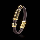 Double Bracelet Gladius, Yellow Gold, 29 Diamonds
