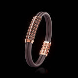 Double Bracelet Gladius, Red Gold, 31 Diamonds