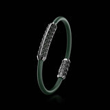 Single Bracelet Gladius, White Gold Coated, 31 Diamonds