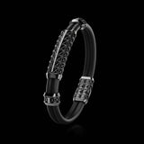 Double Bracelet Gladius, White Gold Coated, 37 Diamonds