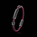 Single Bracelet Gladius, White Gold Coated, 29 Diamonds