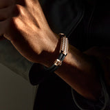 Double Bracelet Gladius, Red Gold, 87 Diamonds