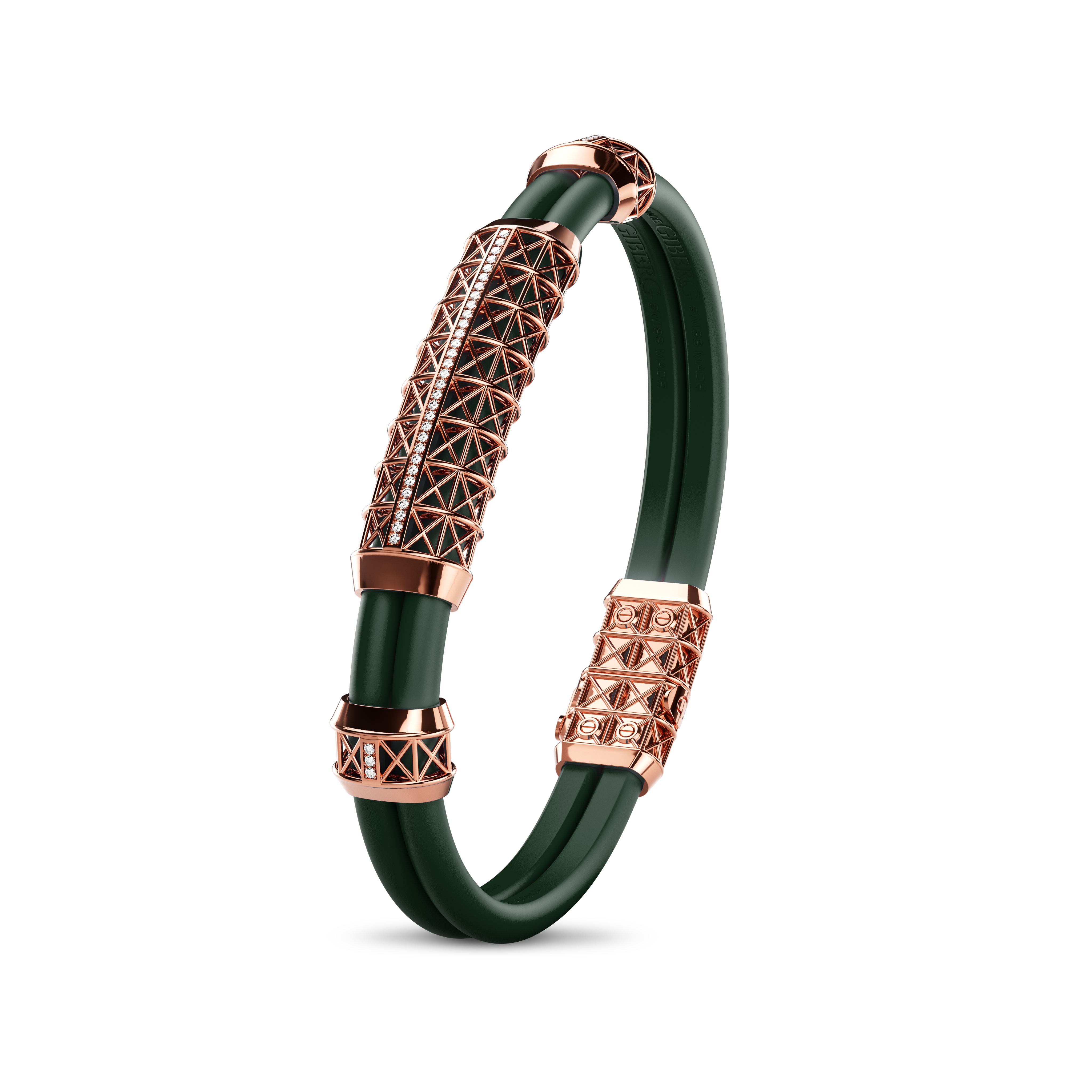 Double Bracelet Gladius, Red Gold, 37 Diamonds