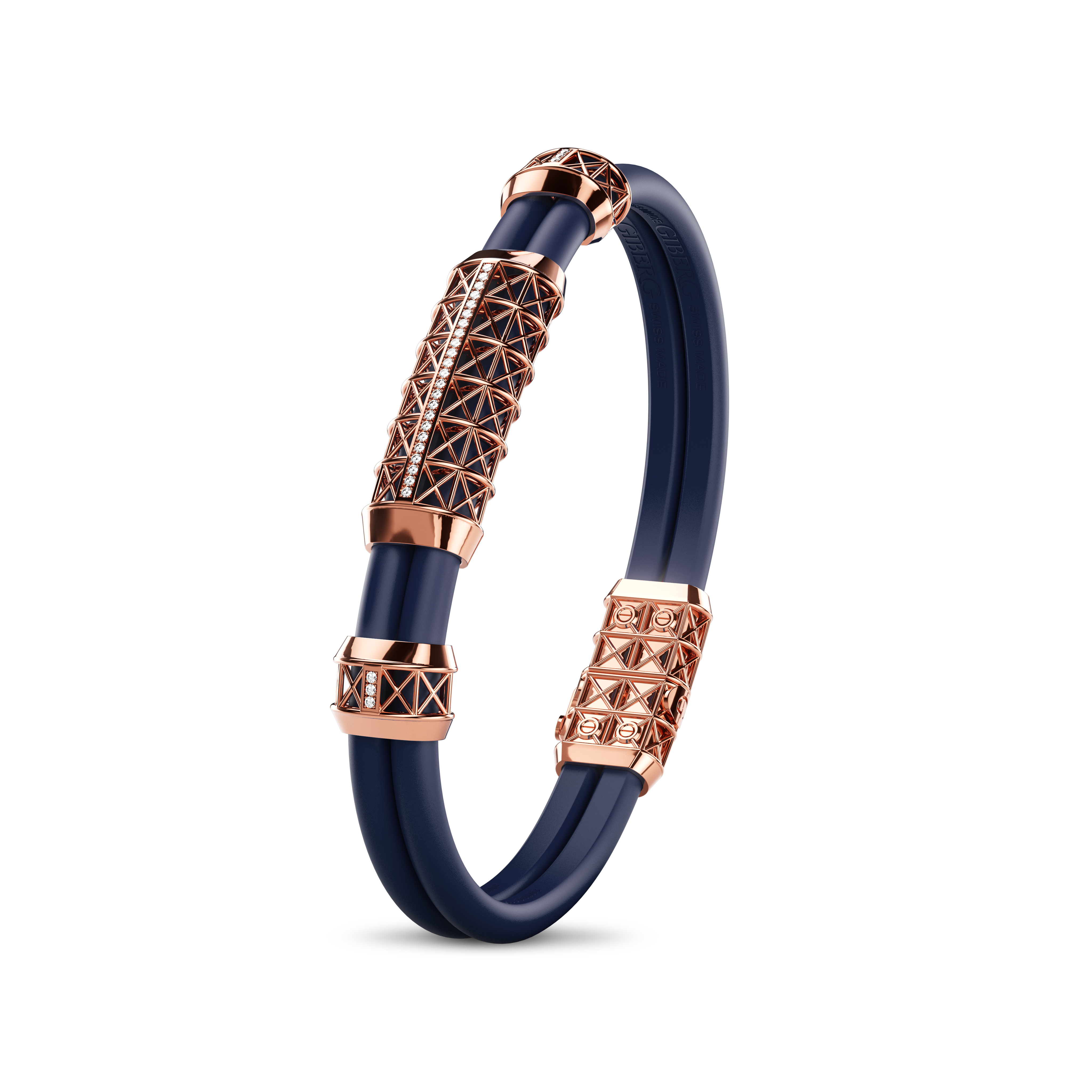 Double Bracelet Gladius, Red Gold, 29 Diamonds