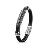 Double Bracelet Gladius, White Gold, 37 Diamonds