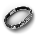 Double Bracelet Gladius, White Gold, 37 Diamonds