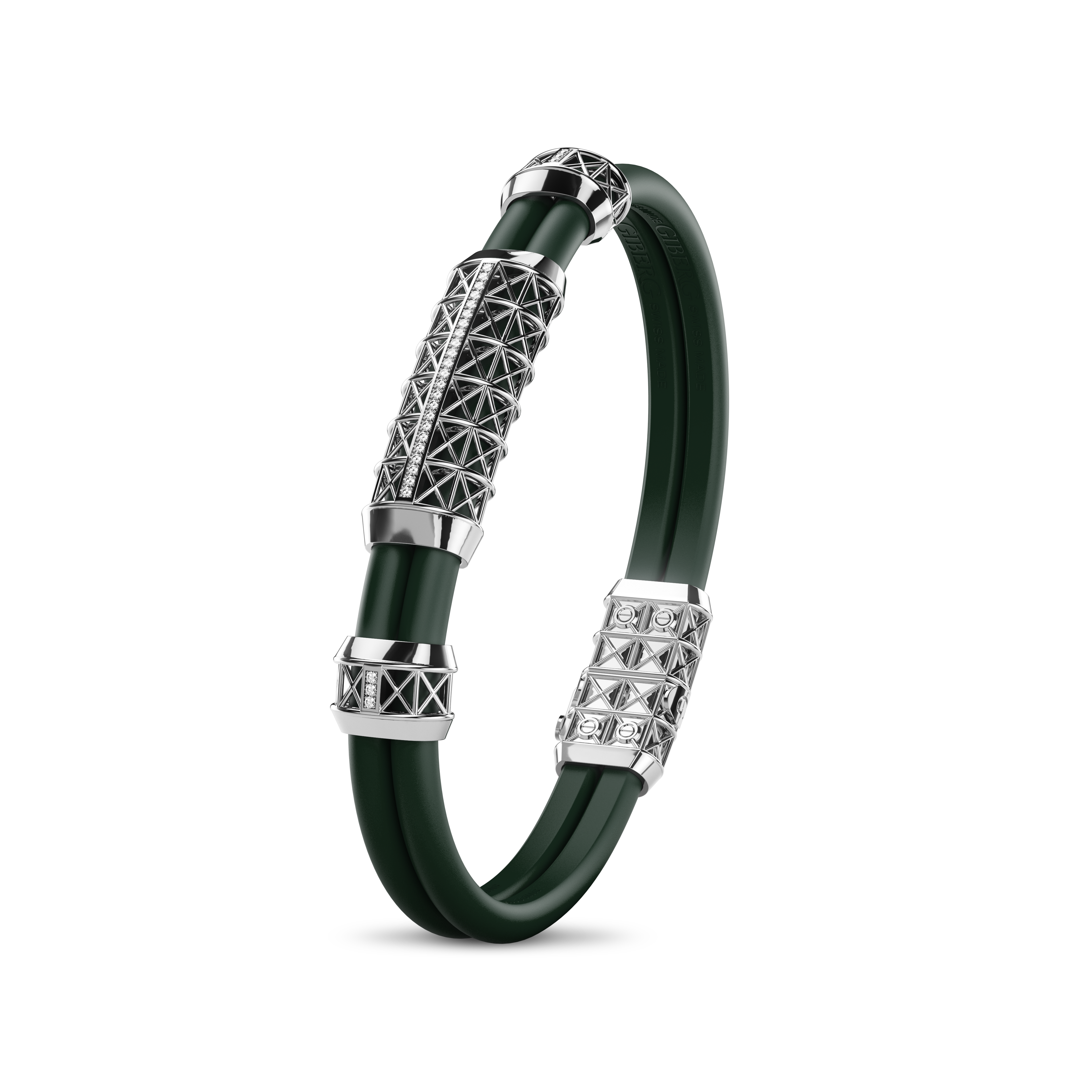 Double Bracelet Gladius, White Gold, 29 Diamonds