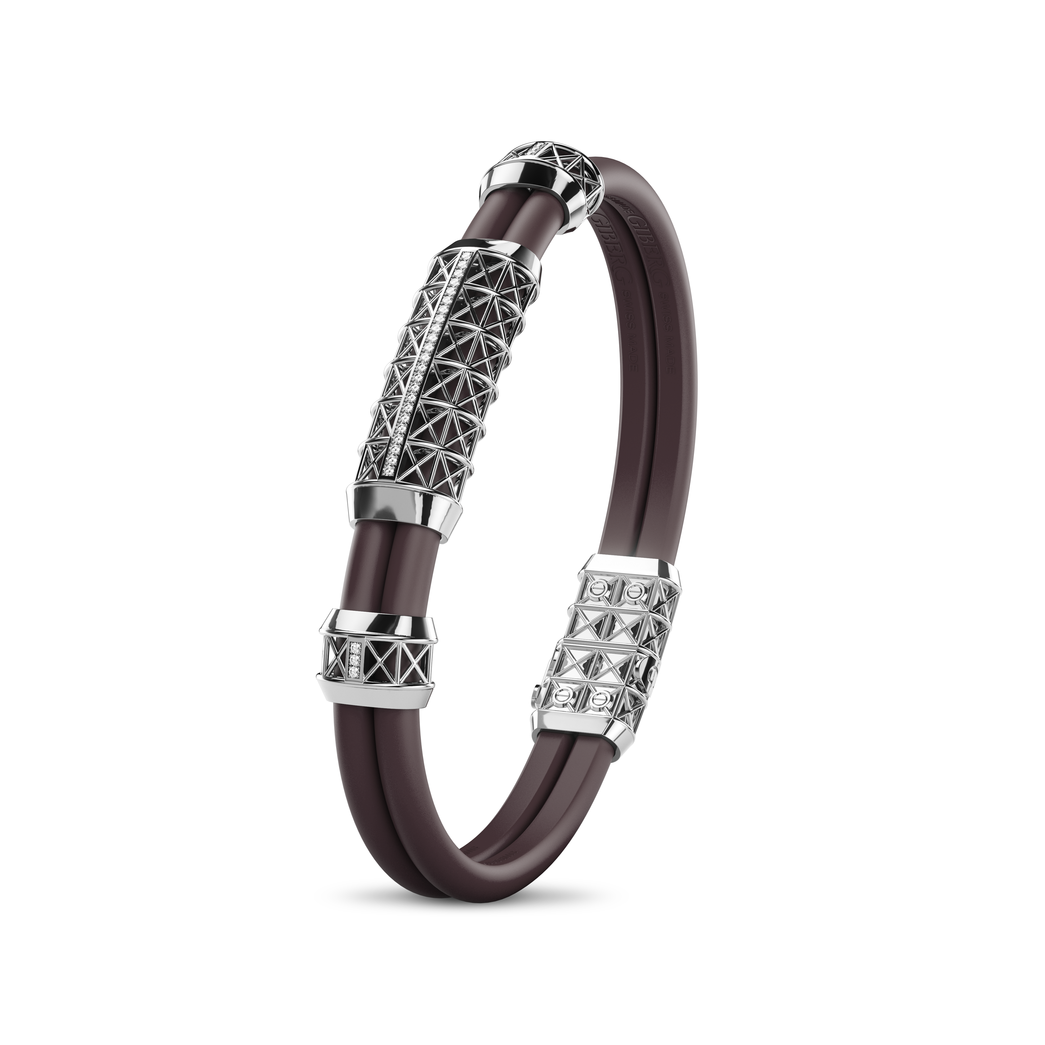 Double Bracelet Gladius, White Gold, 29 Diamonds