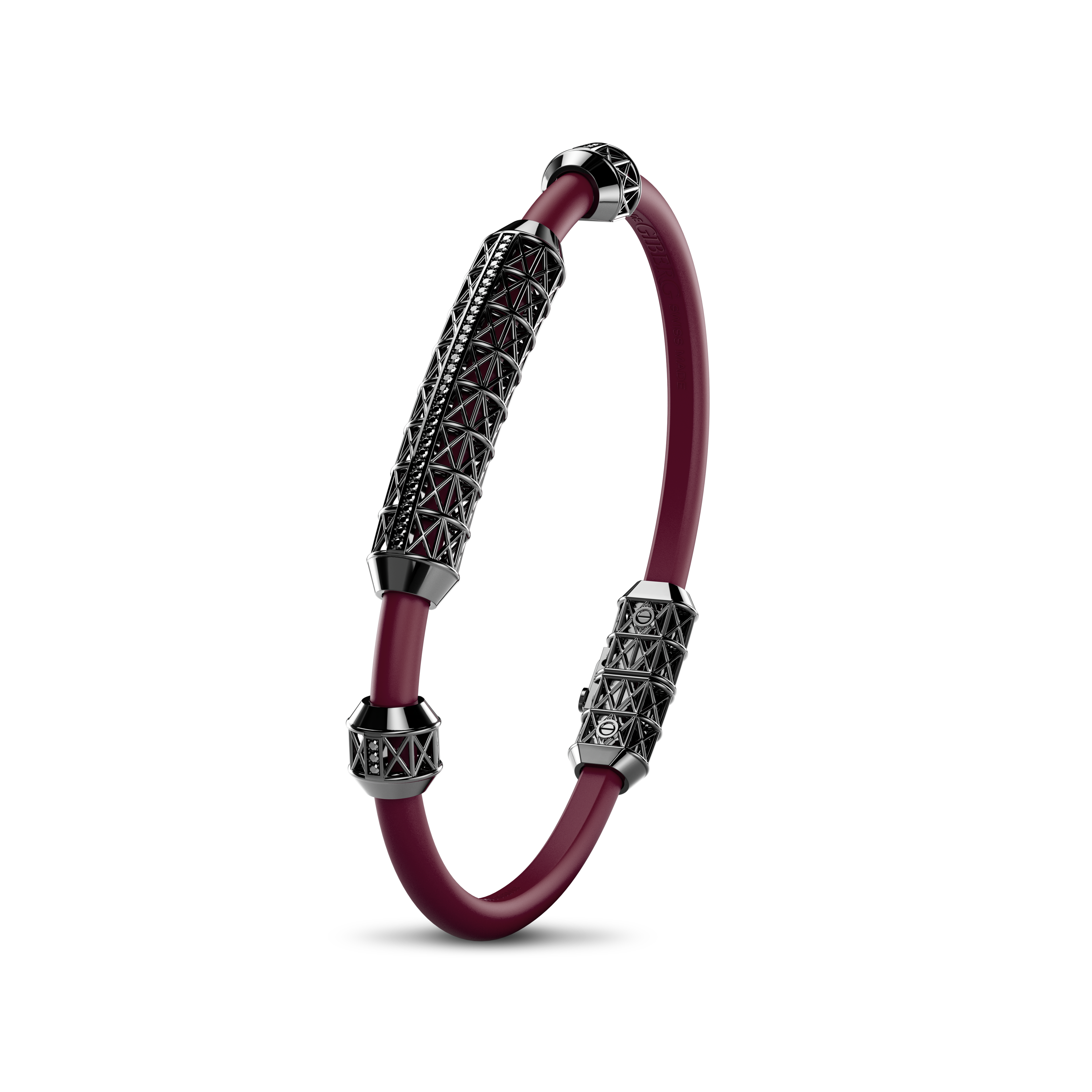 Single Bracelet Gladius, White Gold Coated, 37 Diamonds