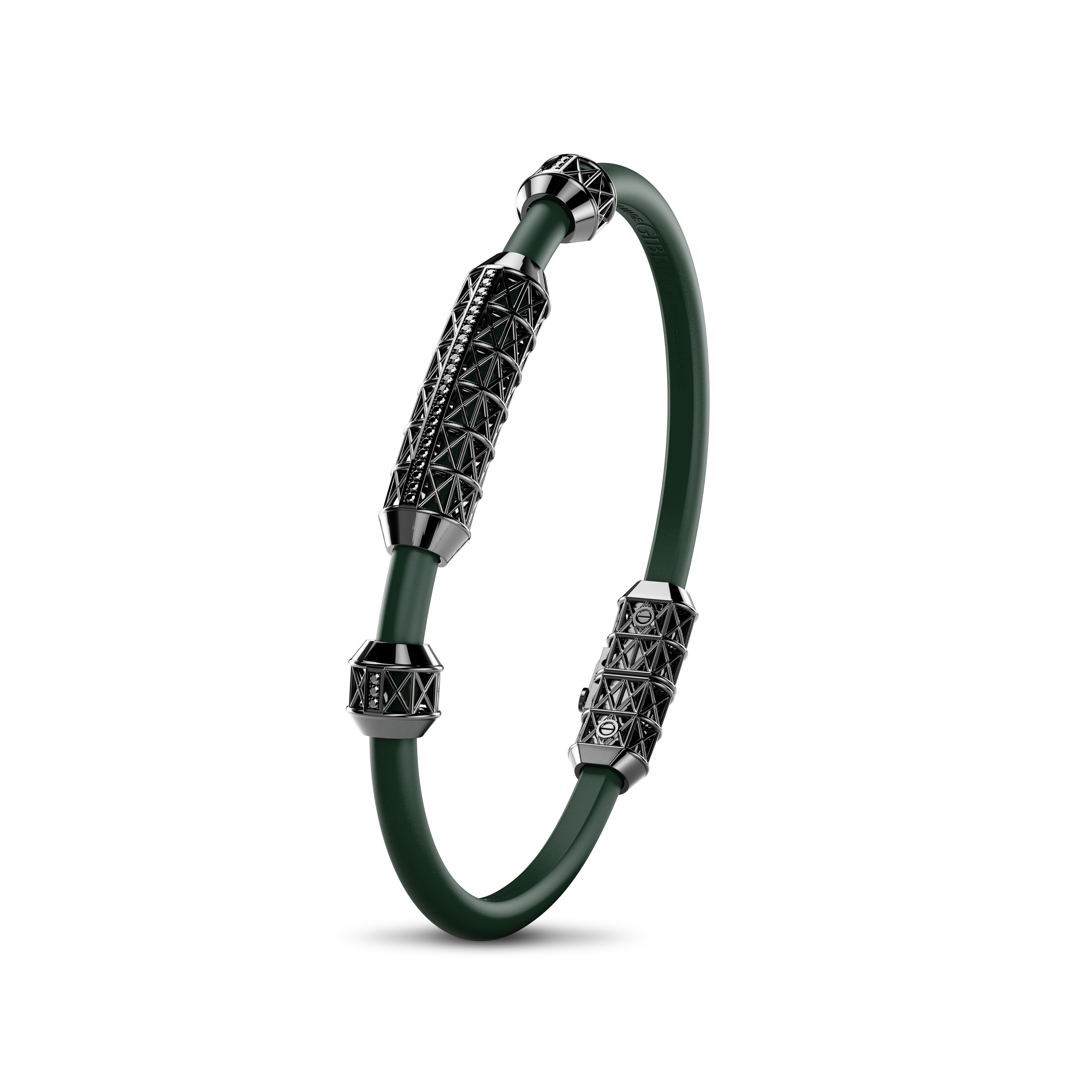 Single Bracelet Gladius, White Gold Coated, 29 Diamonds