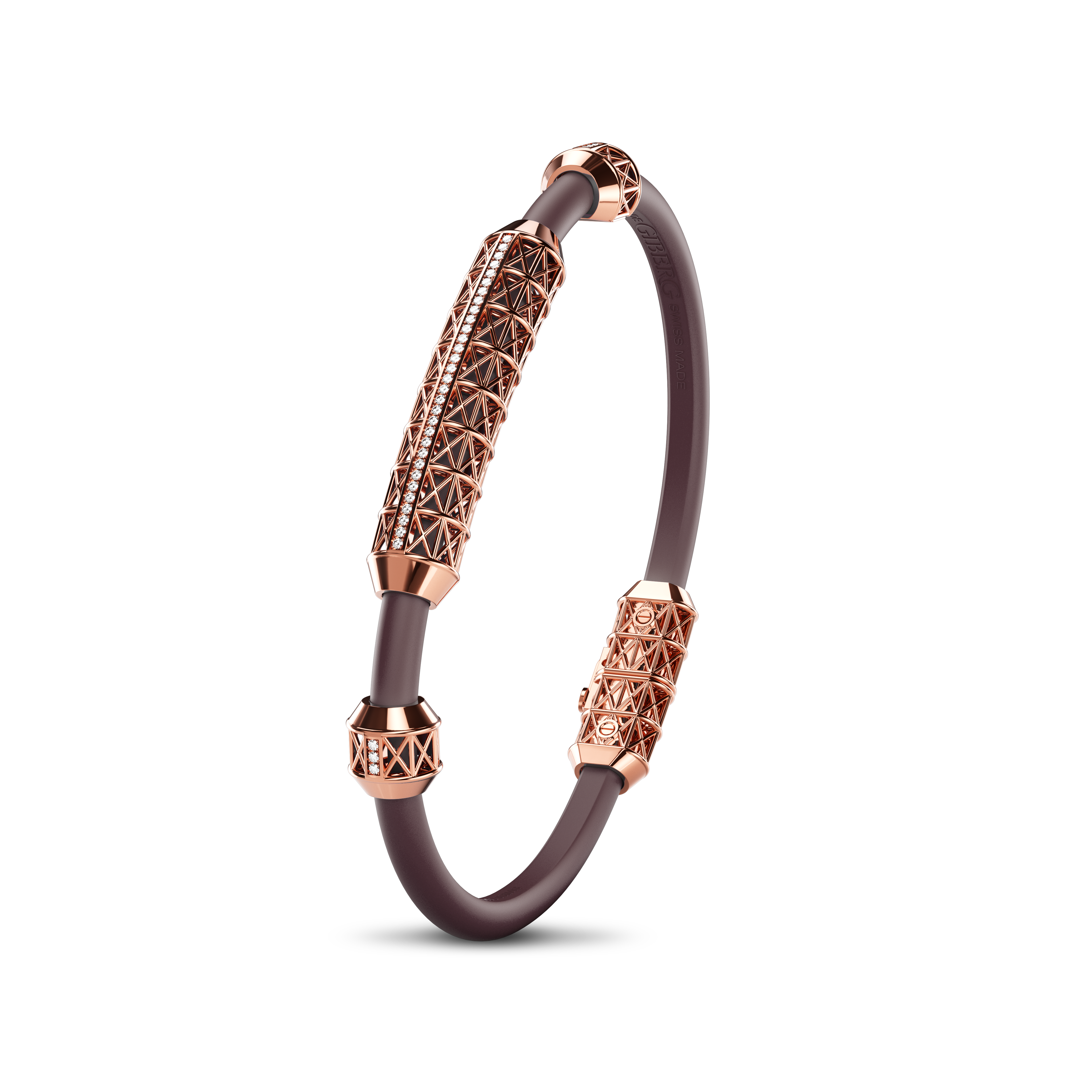 Single Bracelet Gladius, Red Gold, 37 Diamonds