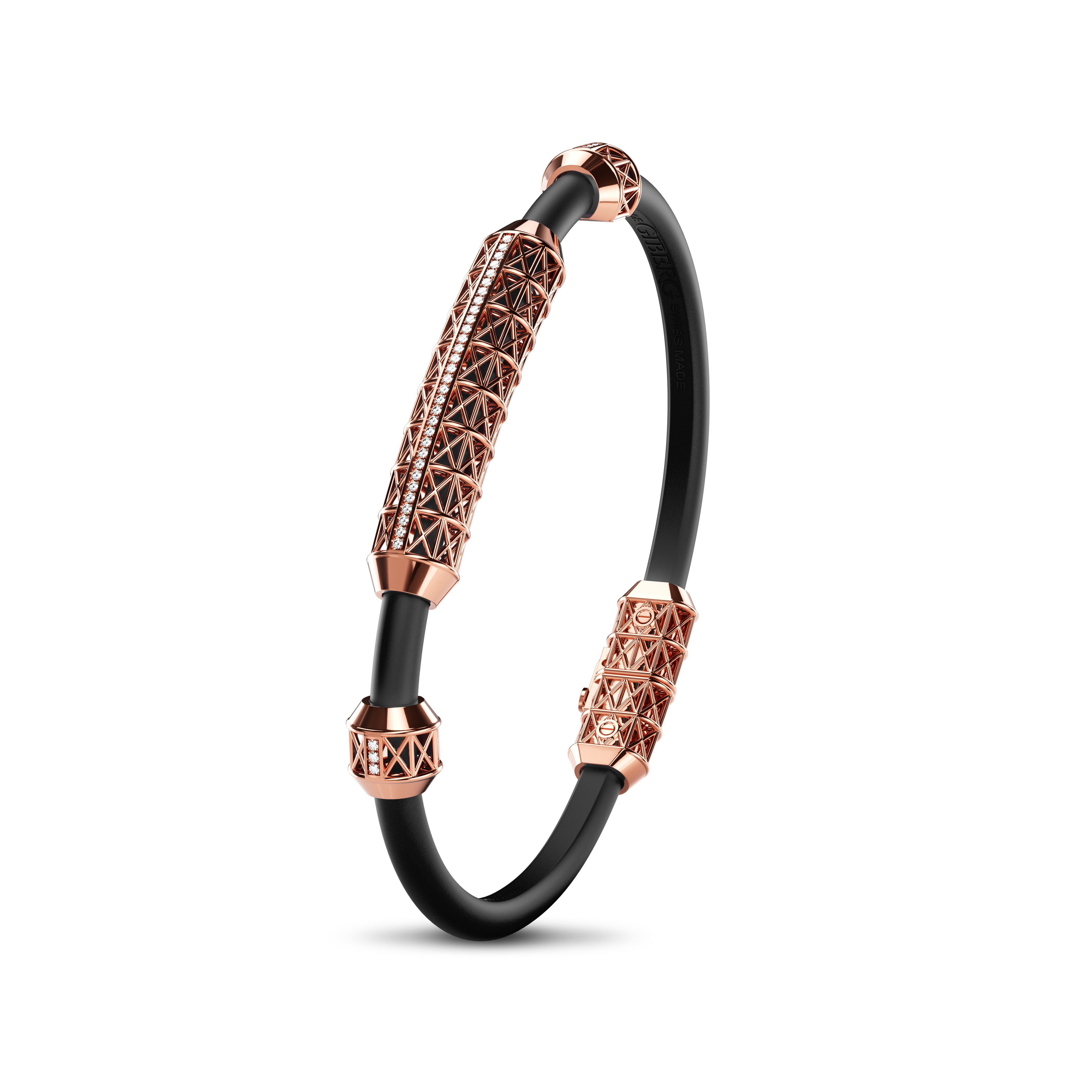 Single Bracelet Gladius, Red Gold, 37 Diamonds