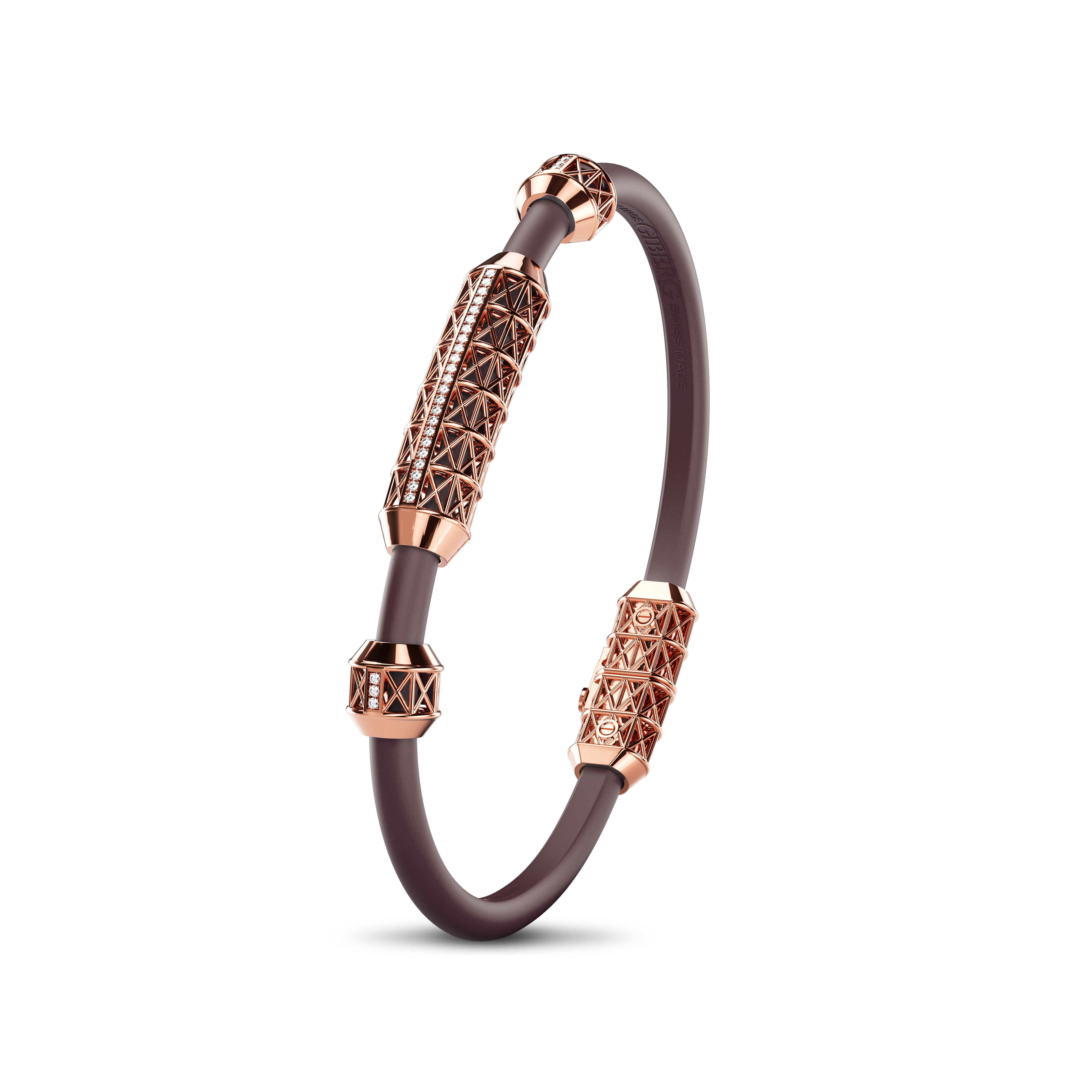 Single Bracelet Gladius, Red Gold, 29 Diamonds