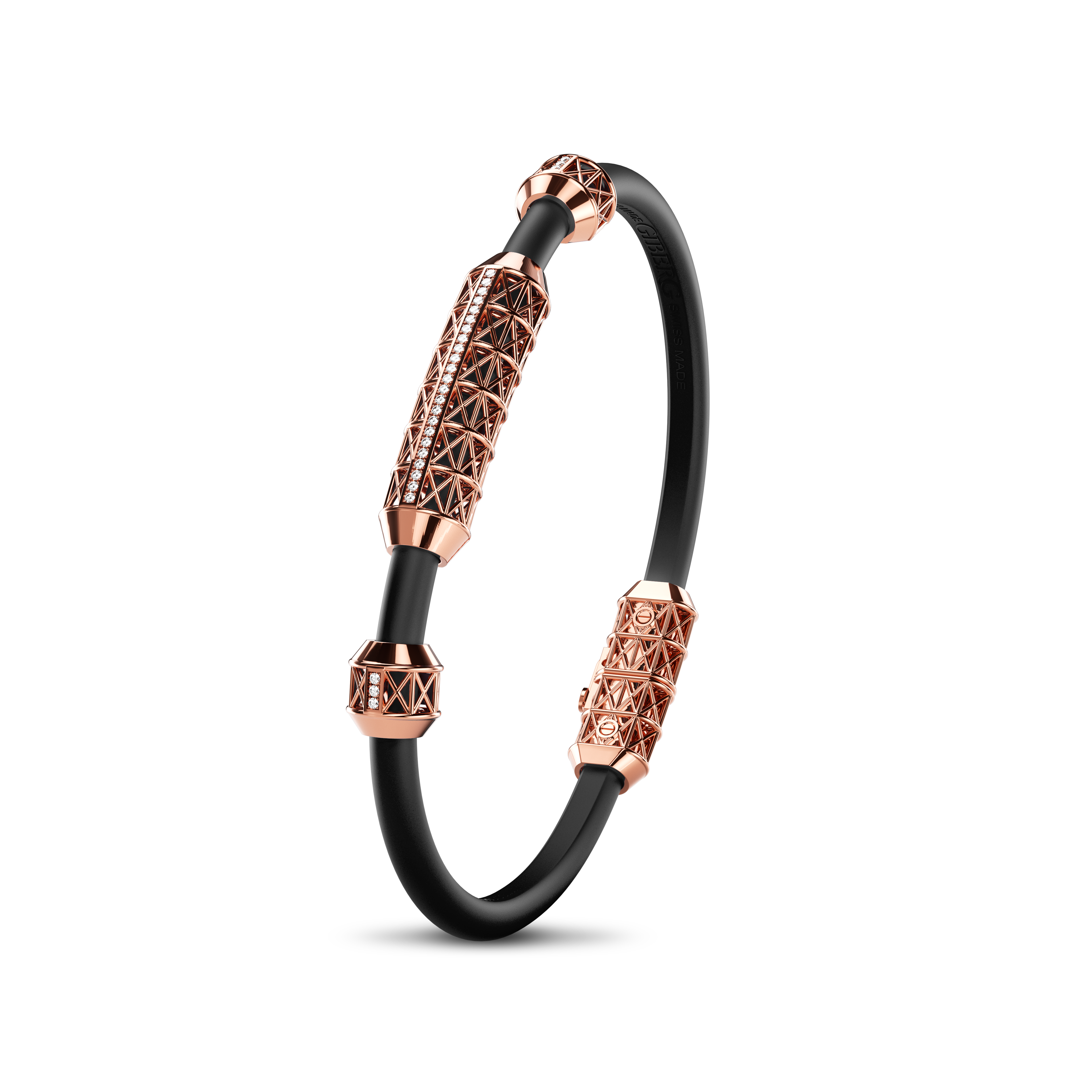 Single Bracelet Gladius, Red Gold, 29 Diamonds