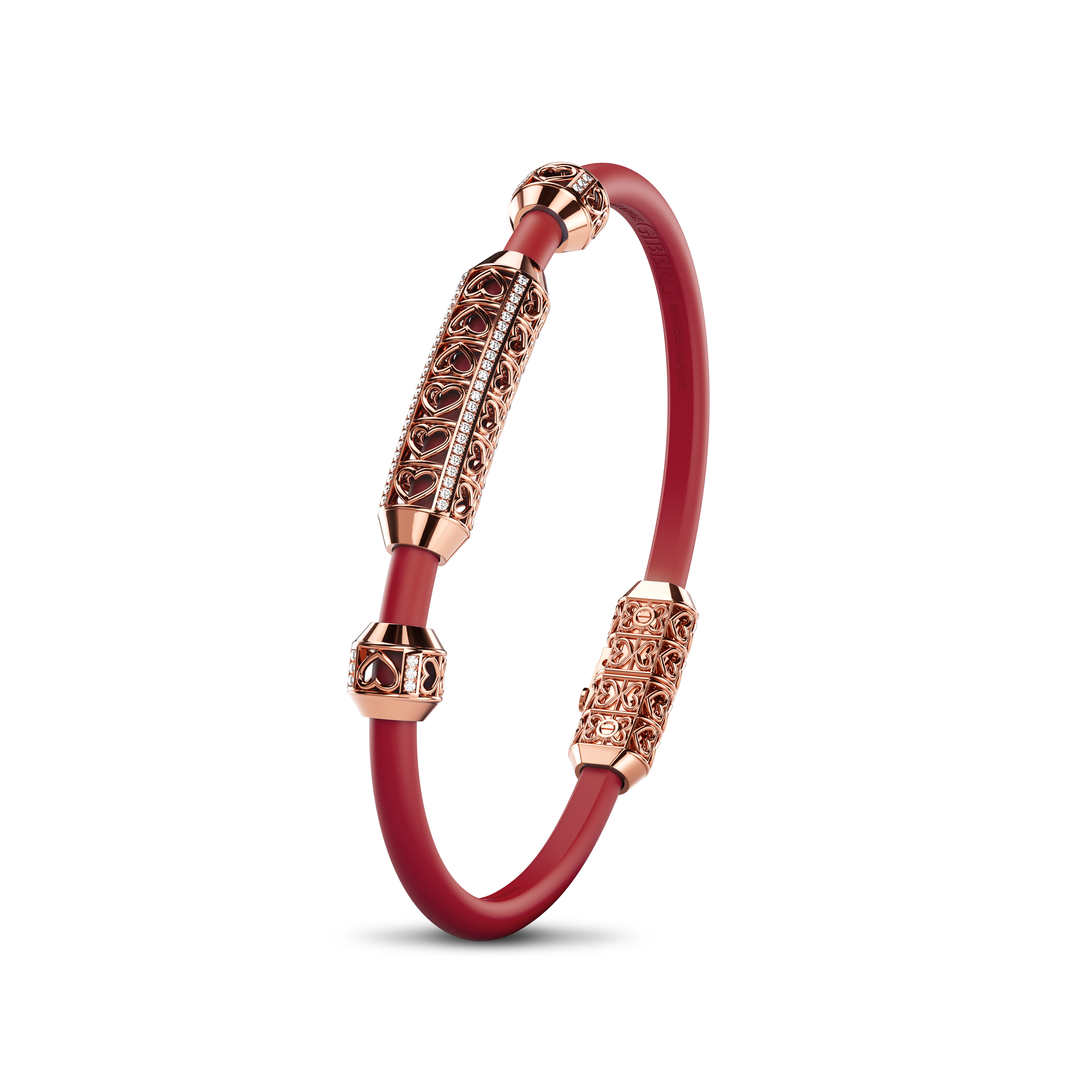 Single Bracelet Amphora, Red Gold, 58 Diamonds