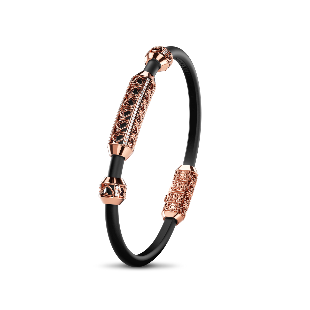 Single Bracelet Amphora, Red Gold, 58 Diamonds