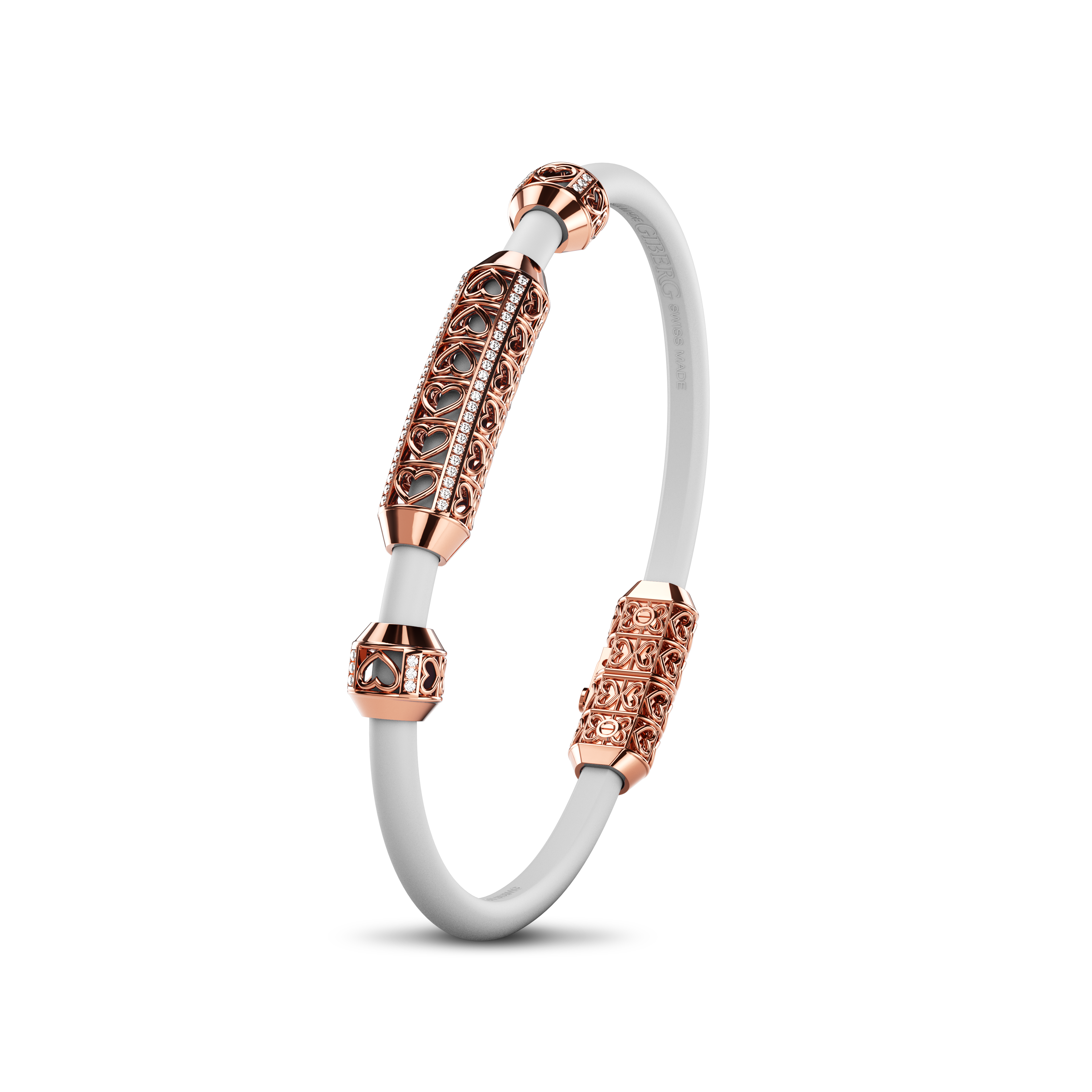 Single Bracelet Amphora, Red Gold, 58 Diamonds