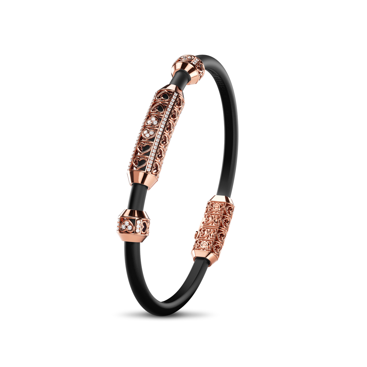 Single Bracelet Amphora, Red Gold, 70 Diamonds