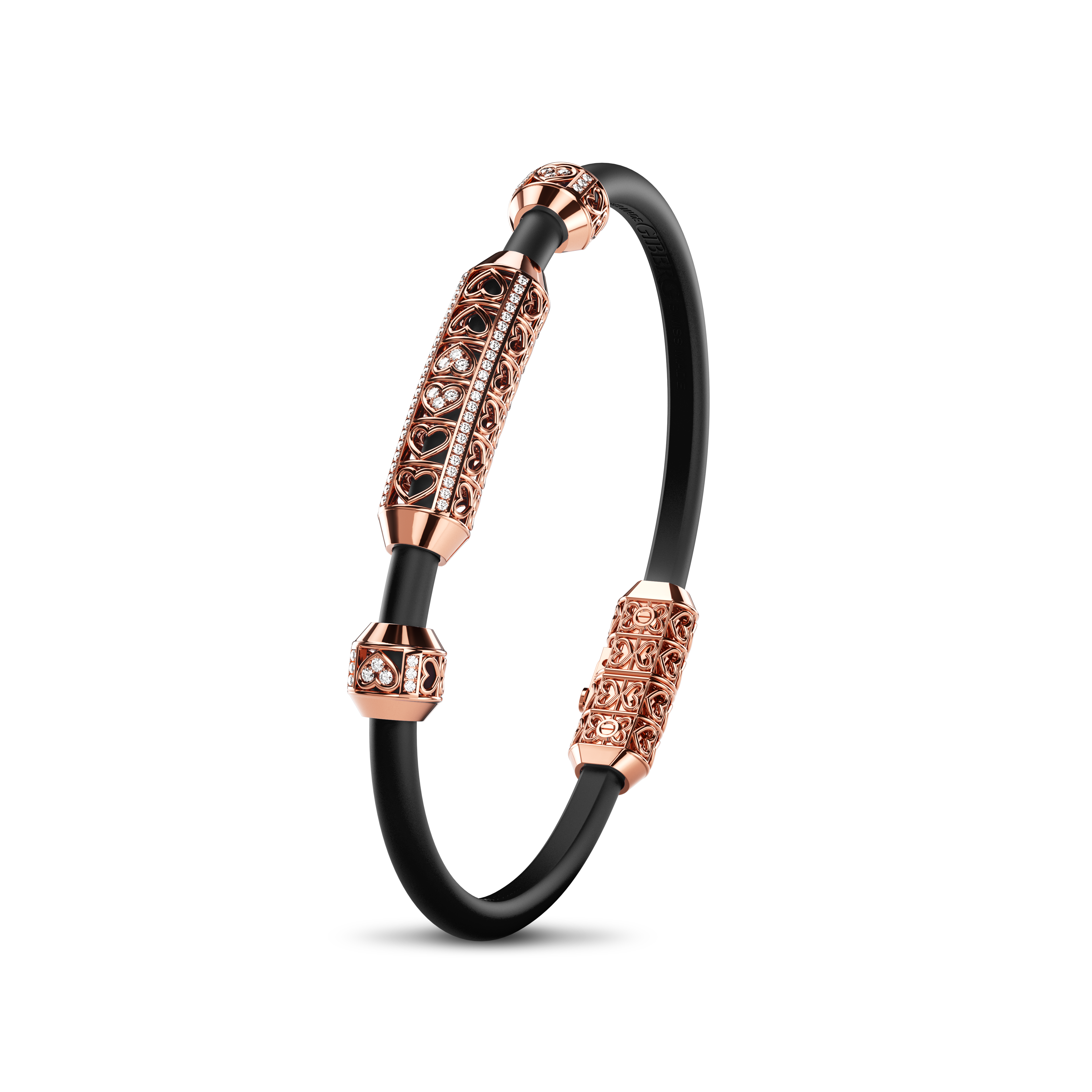 Single Bracelet Amphora, Red Gold, 70 Diamonds