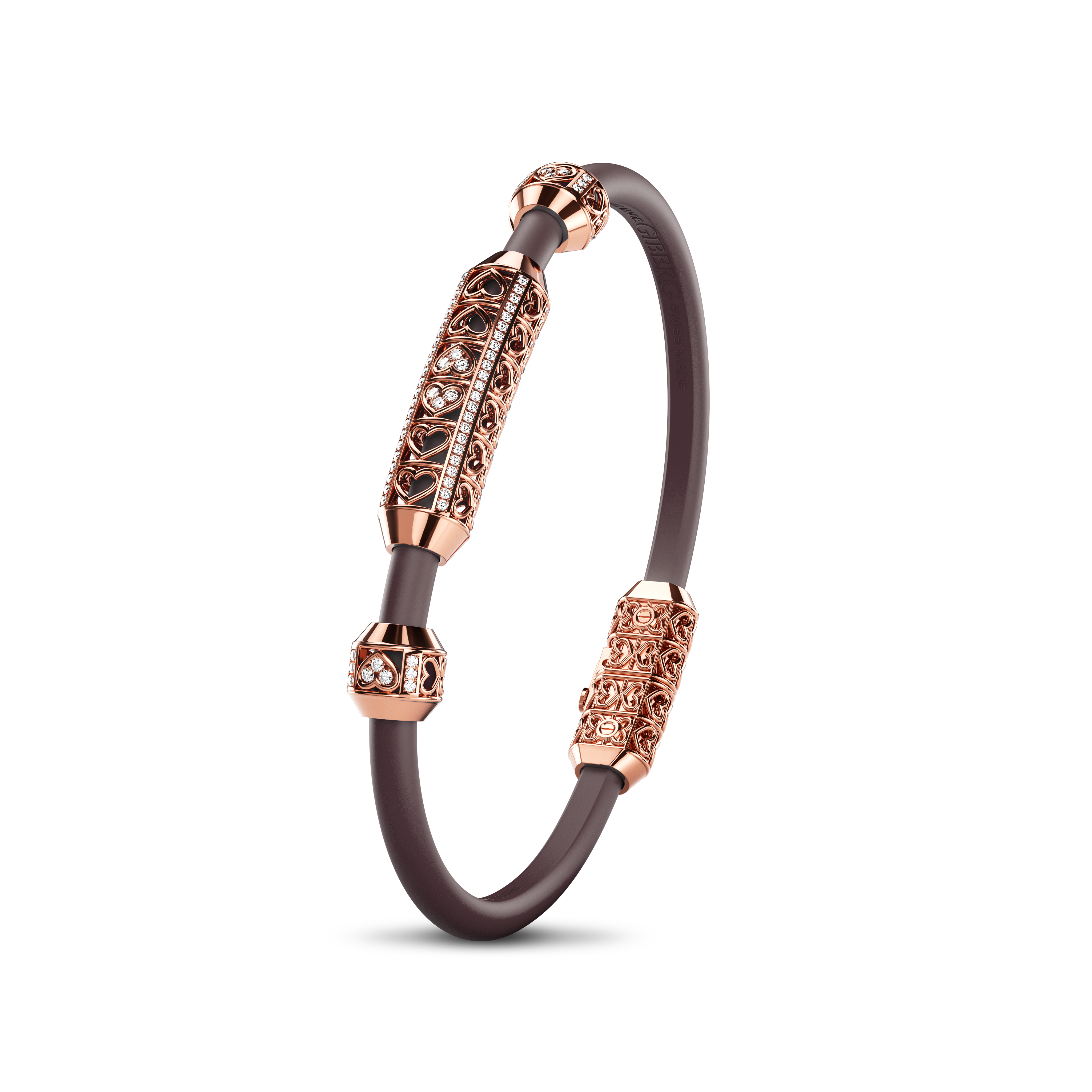 Single Bracelet Amphora, Red Gold, 70 Diamonds