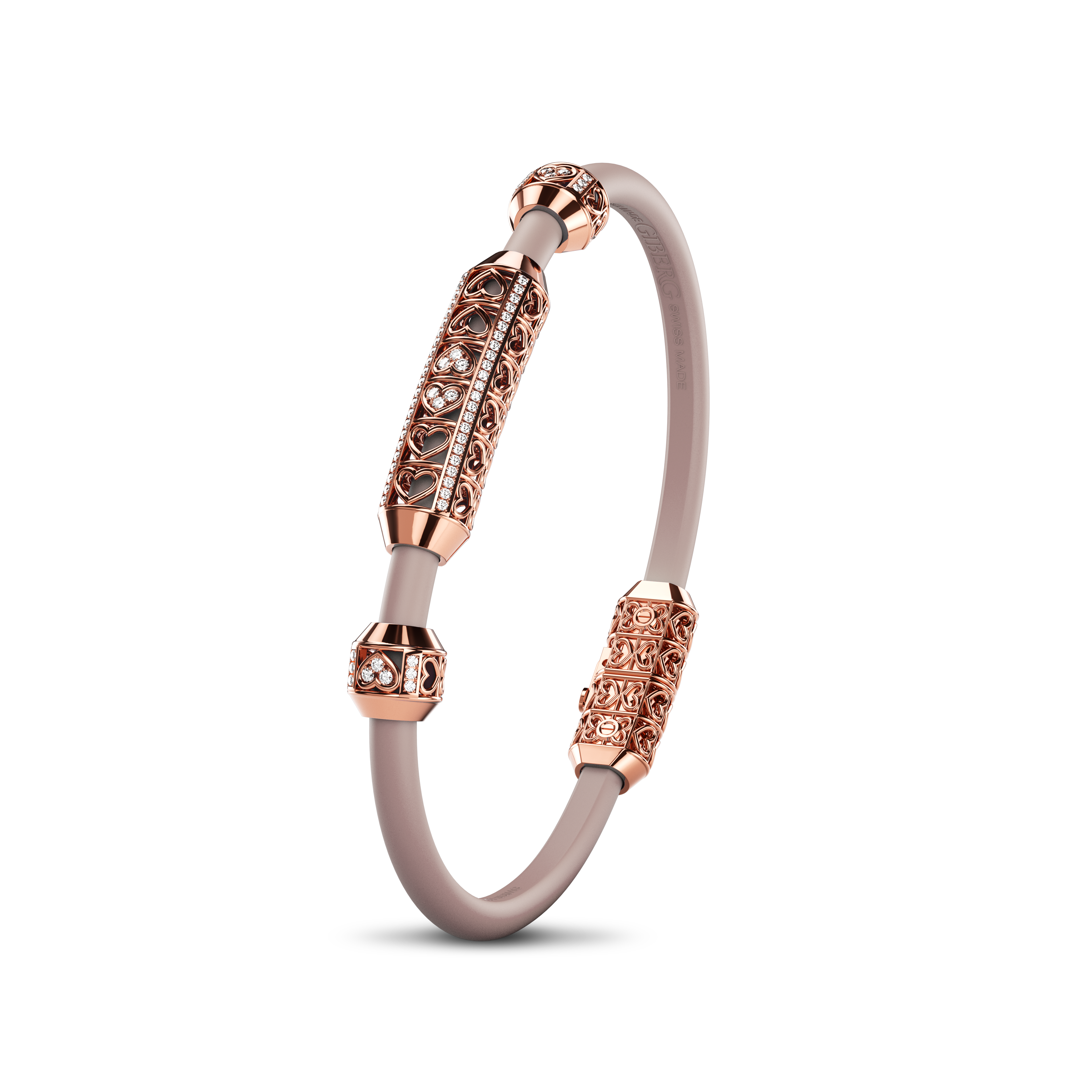 Single Bracelet Amphora, Red Gold, 70 Diamonds