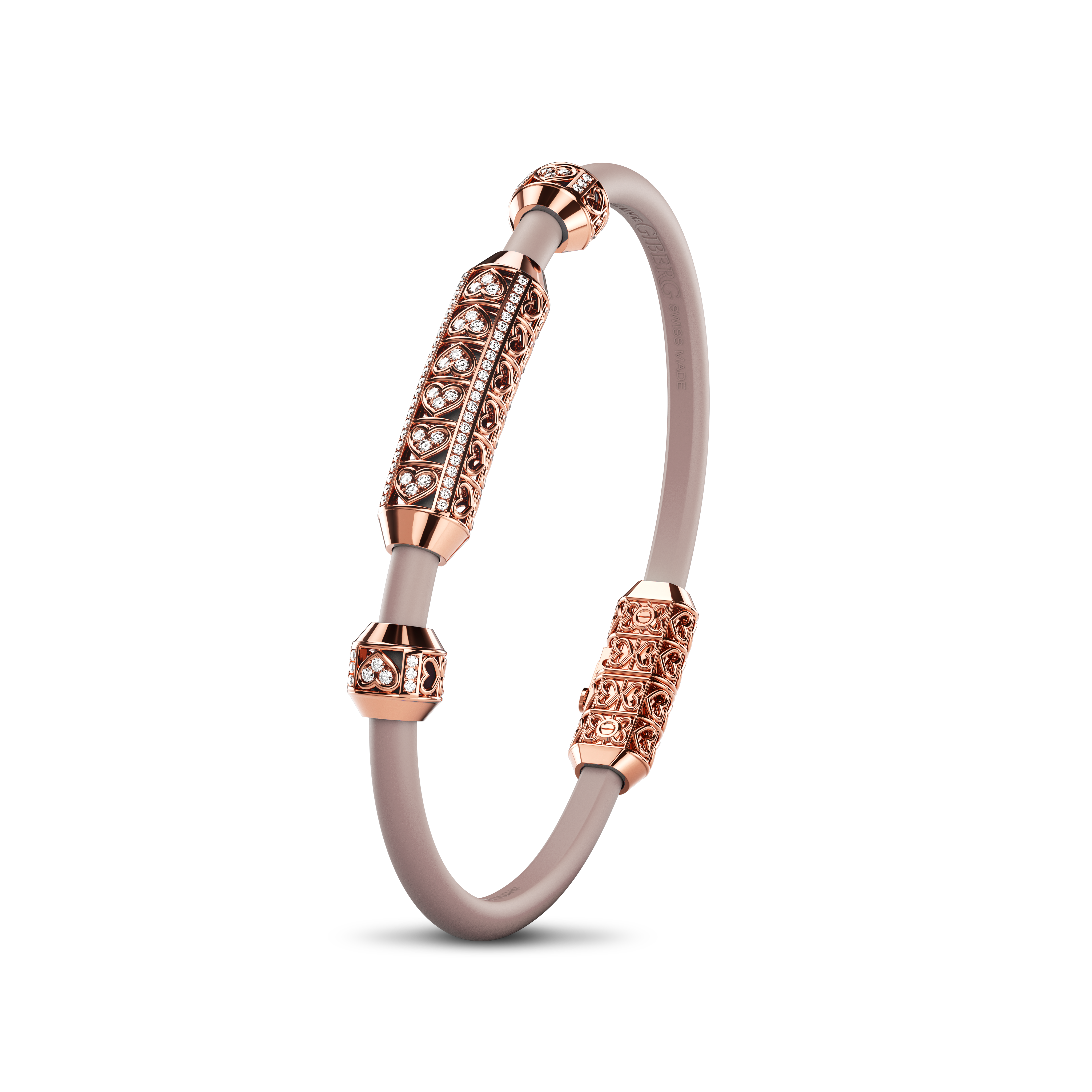 Single Bracelet Amphora, Red Gold, 82 Diamonds