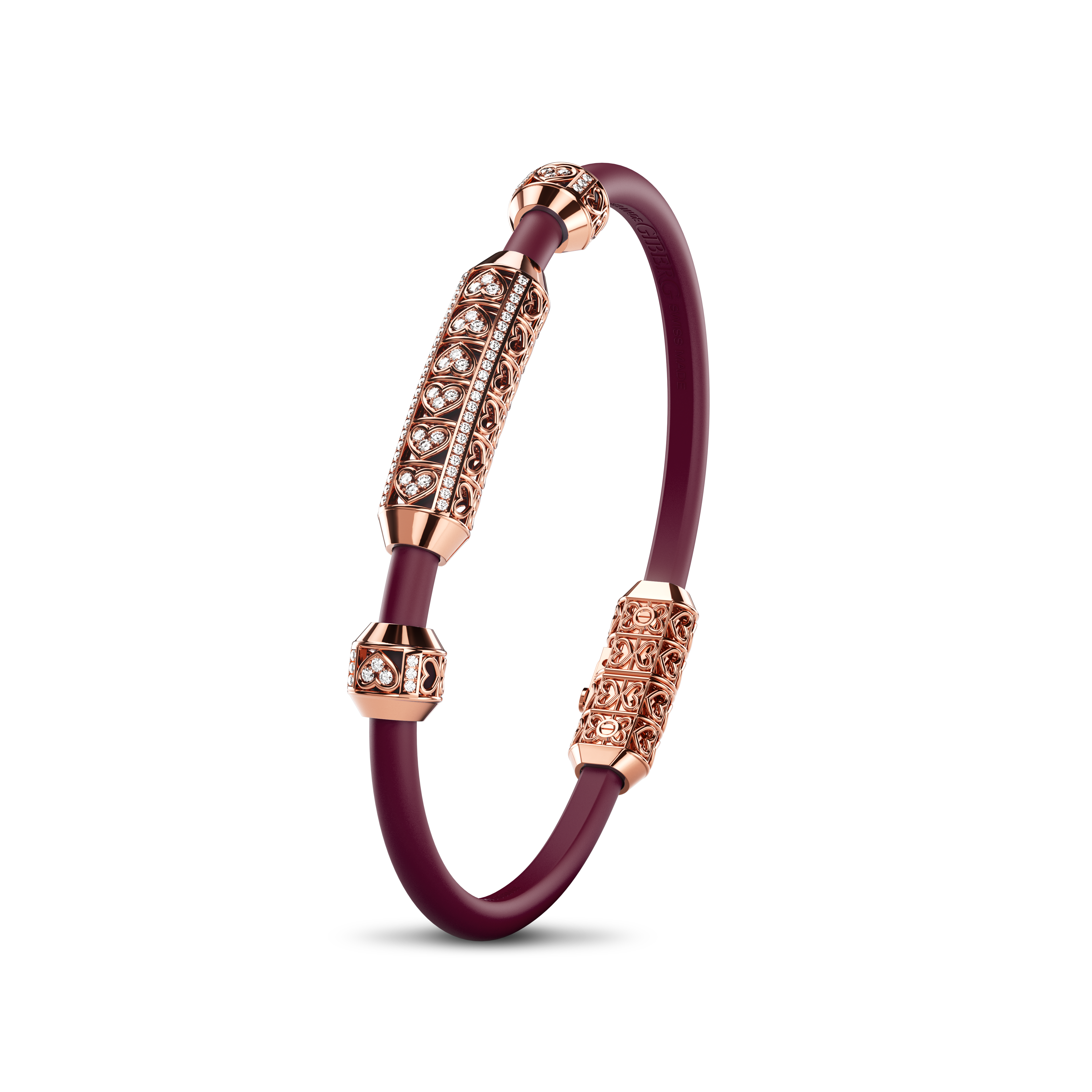 Single Bracelet Amphora, Red Gold, 82 Diamonds