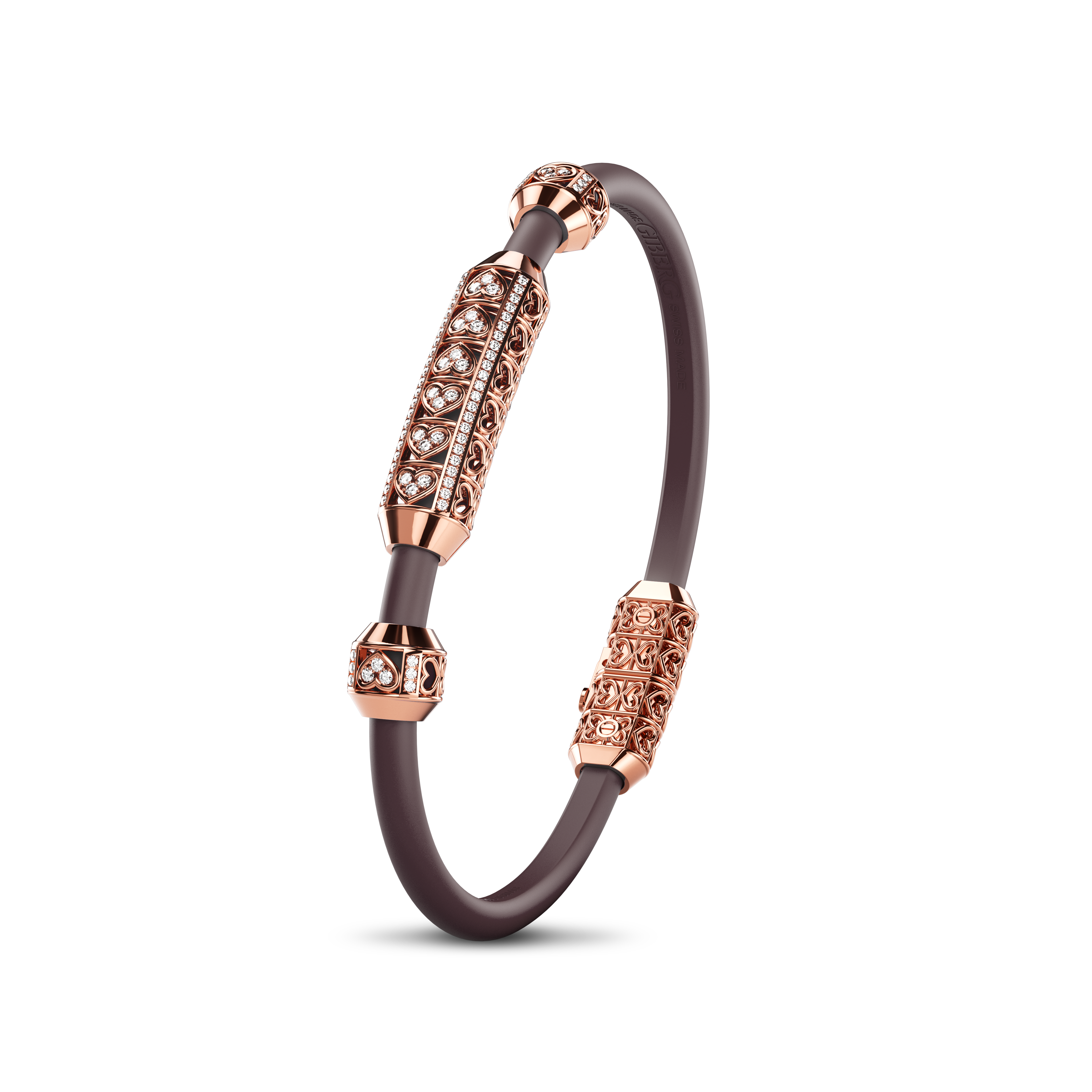 Single Bracelet Amphora, Red Gold, 82 Diamonds