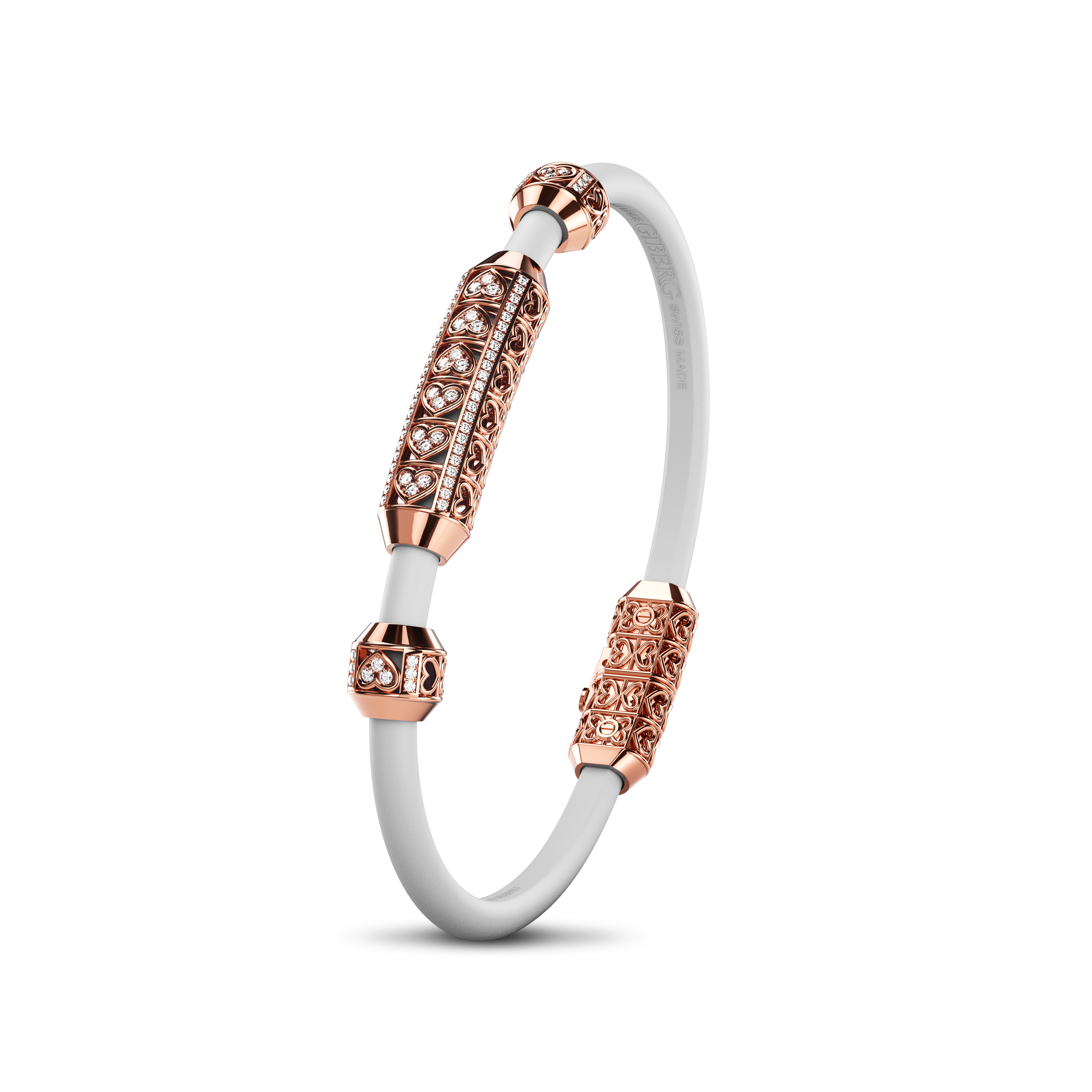 Single Bracelet Amphora, Red Gold, 82 Diamonds