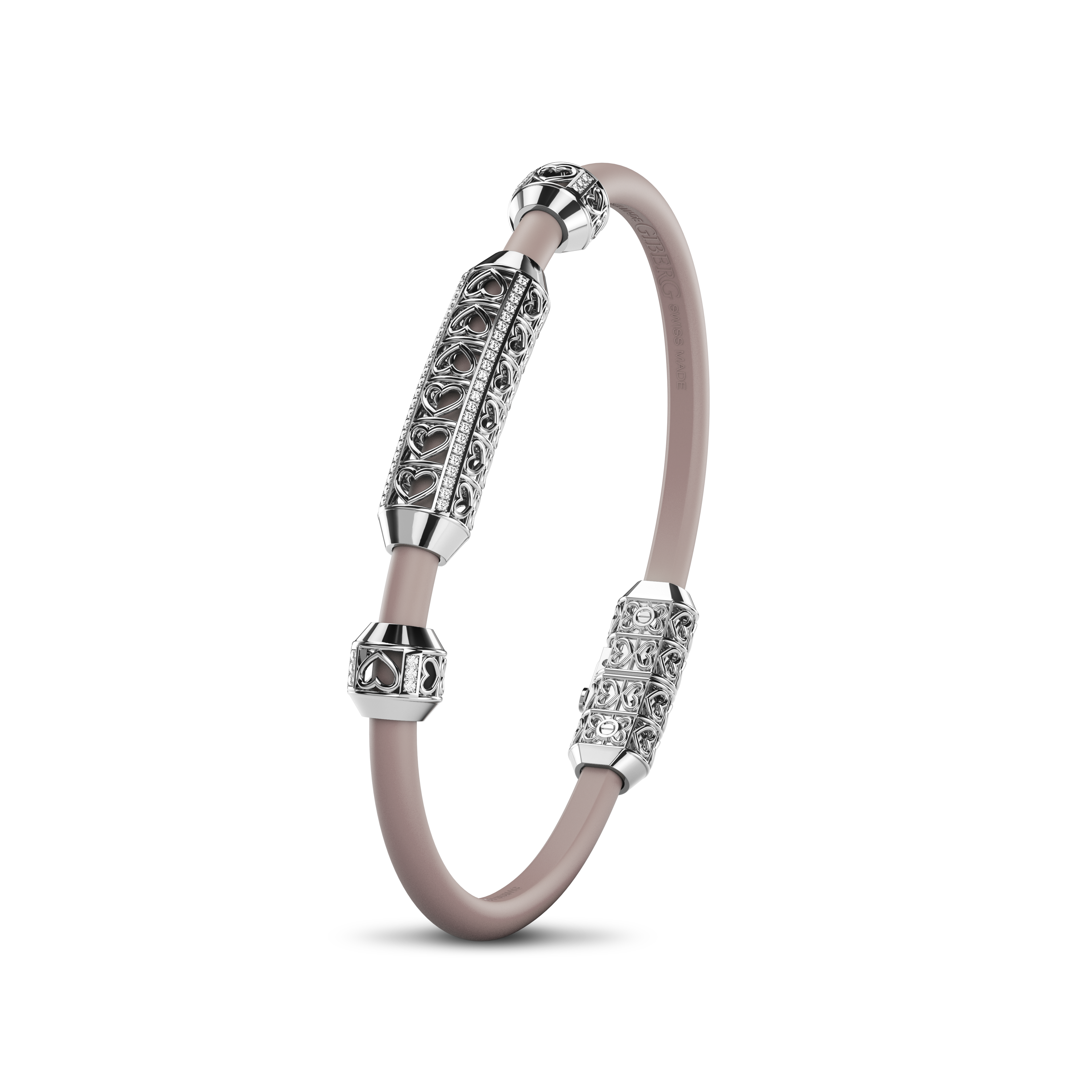 Single Bracelet Amphora, White Gold, 58 Diamonds