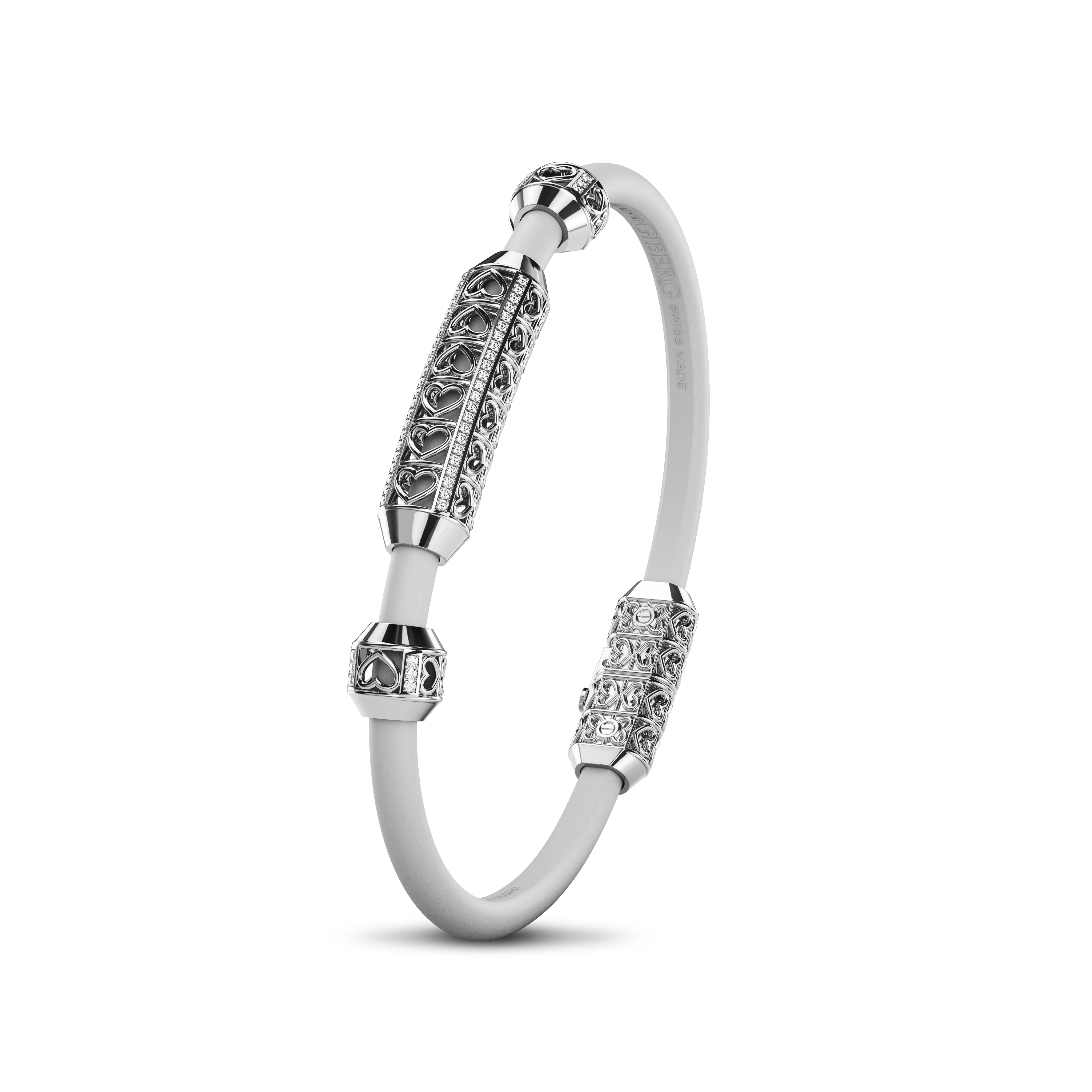 Single Bracelet Amphora, White Gold, 58 Diamonds