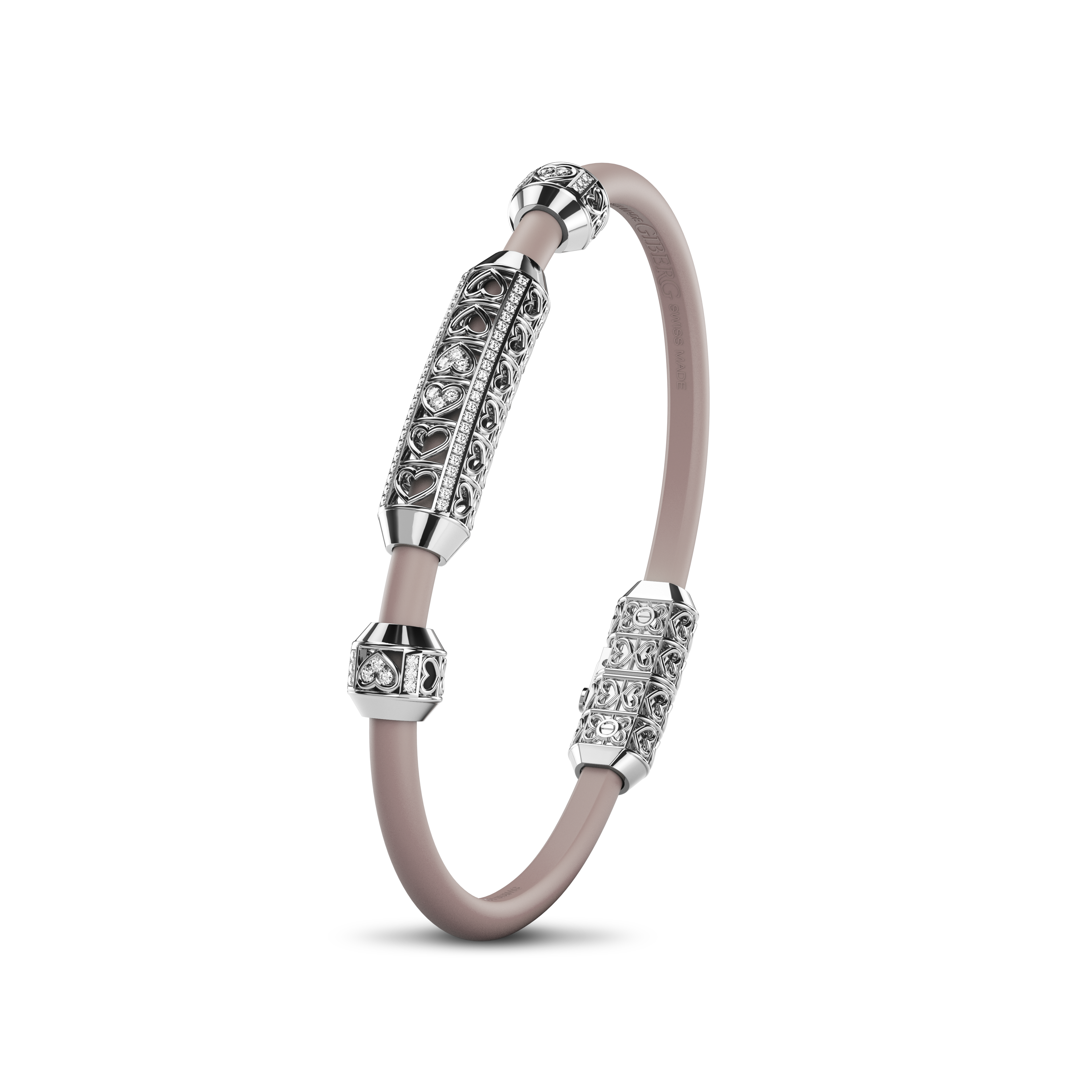 Single Bracelet Amphora, White Gold, 70 Diamonds