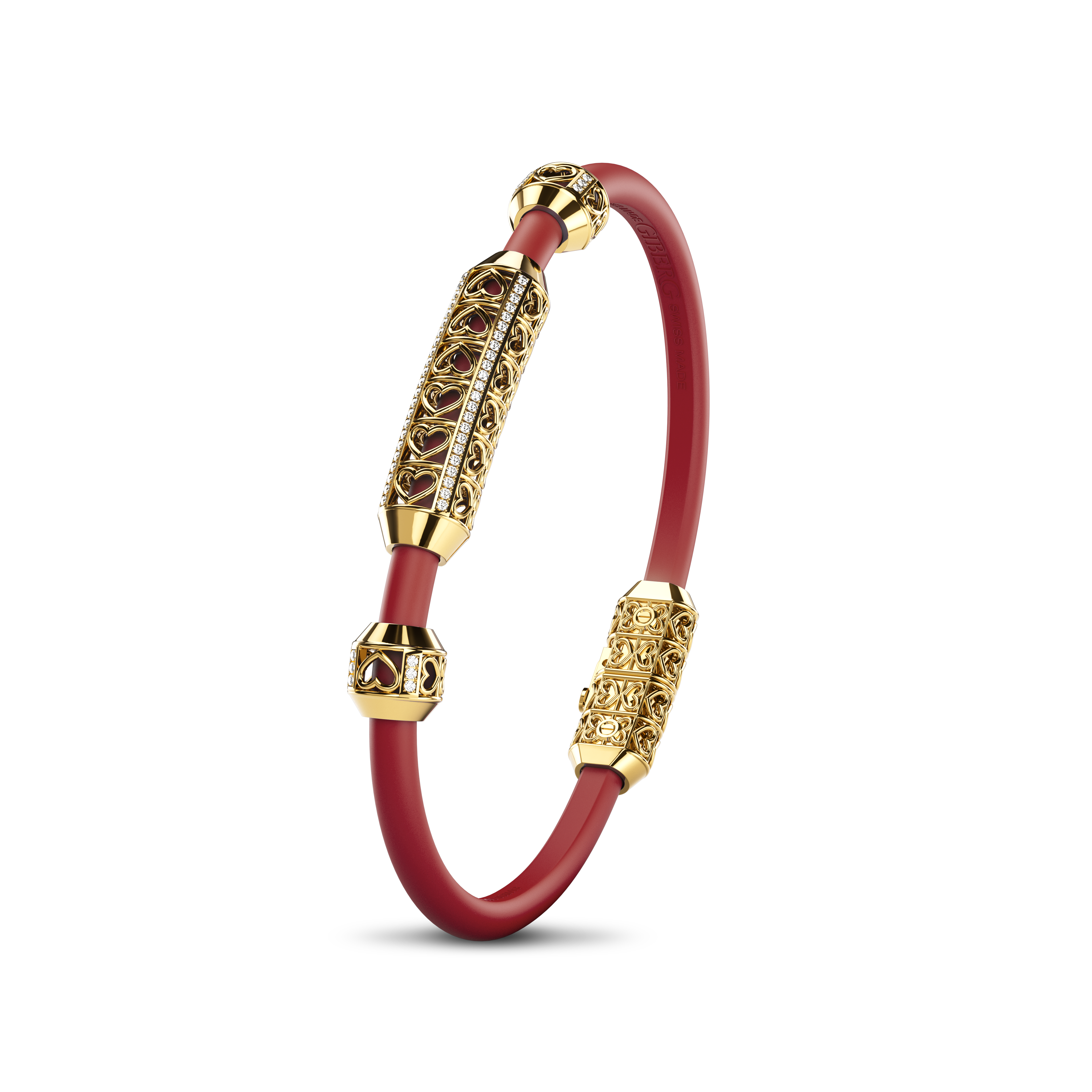 Single Bracelet Amphora, Yellow Gold, 58 Diamonds